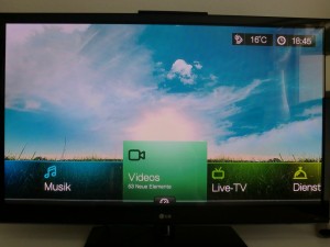 WD TV Live Startbildschirm